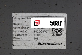 5637 Jungheinrich 500DZ3AGT 3F DOORRIJHOOGTE 2210
